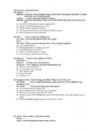 English Worksheet: DIALOGUE COMPLETION PART 3
