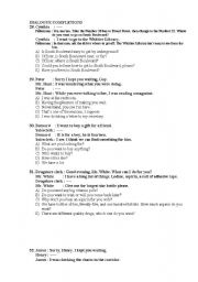 English worksheet: DIALOGUE COMPLETION PART 3