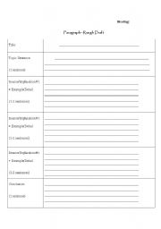 English Worksheet: Paragraph Graphic Organizer