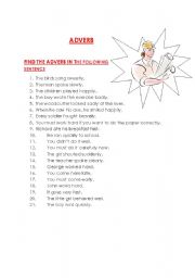 English Worksheet: Find  out Adverb