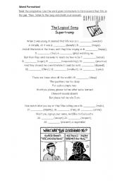 English Worksheet: Song: The Logical Song - Supertramp