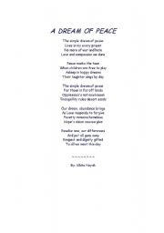 English Worksheet: A Dream of Peace