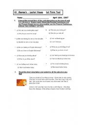 English worksheet: grammar test