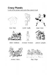 English Worksheet: Crazy Plurals