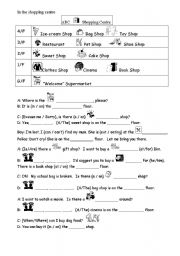 English Worksheet: Shopping Centre