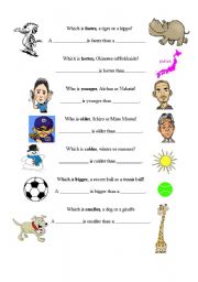 English Worksheet: Comparisons