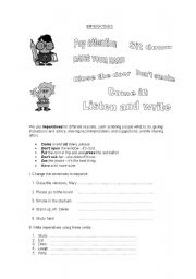 English Worksheet: IMPERATIVES