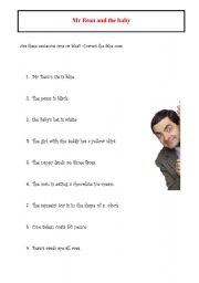 English Worksheet: Mr Bean and the baby