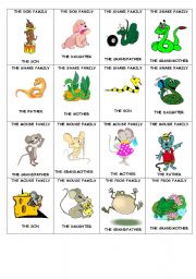 English Worksheet: Family Game PART 2