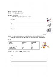 English worksheet: writing test (grade 6)