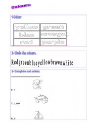 English worksheet: Colours 