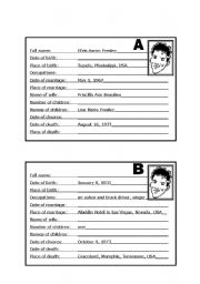 English Worksheet: Famous people biographies