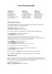 English Worksheet: Past Continuous Tense