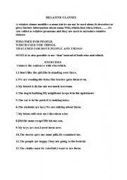 English Worksheet: relative clause