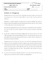 English Worksheet: Hooked on Shopping