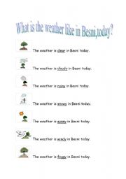 English worksheet: what is the weather like today