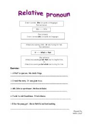 English worksheet: Relative Pronoun