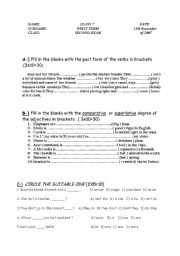English Worksheet: EXAM