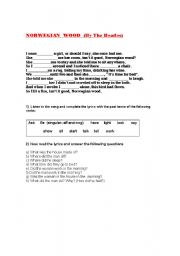 English worksheet: song by the beatles