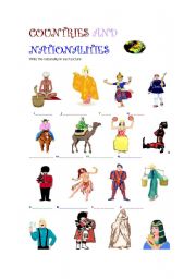 English Worksheet: Nationalities