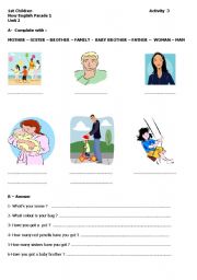 English worksheet: The family - People 