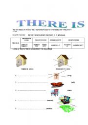 English Worksheet: THERE IS