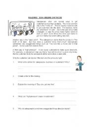 English Worksheet: READING