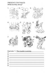 English Worksheet: Present Continuous