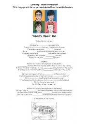 English Worksheet: Song: Country House - Blur