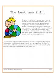 English Worksheet: The Best New Thing (story written by Isaac Asimov)