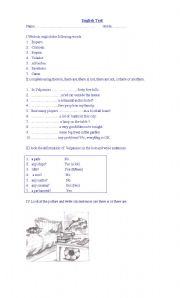 English Worksheet: test there is and there are 