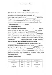 English Worksheet: Adjectives