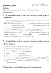 English Worksheet: Grammar test