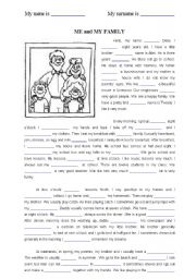 English Worksheet: ME and MY FAMILY