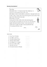 English Worksheet: Reading Comprehension for young learners