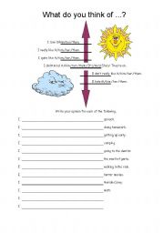 English Worksheet: Expression opinions