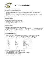English Worksheet: On the phone (Phrasal verbs)