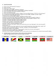 English Worksheet: COMMONWEALTH OF NATIONS READING COMPREHENSION PART 2