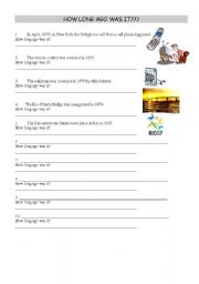 English Worksheet: How long ago was it?