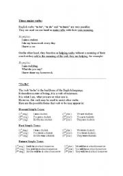 English Worksheet: Three Main Verbs