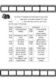 English Worksheet: tv guide worksheet