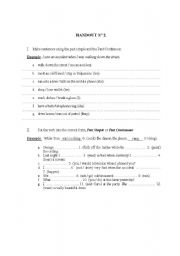 English worksheet: Past Simple vs Past Continuous