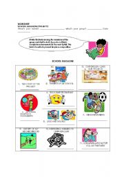 English Worksheet: SCHOOL MAGAZINE PROJECT 2