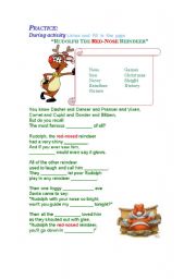 English Worksheet: Rudolph the red nose reindeer
