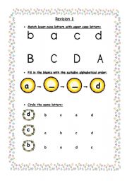 English Worksheet: alphabet revision worksheet