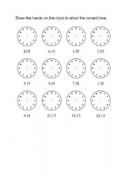 English Worksheet: clocks activity for beginners