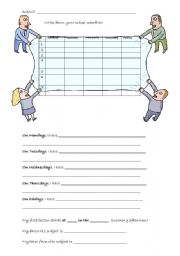 English Worksheet: School subjects and prepositions
