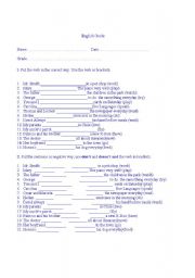 English Worksheet: present simple test 