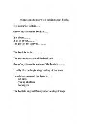 English Worksheet: Describing books