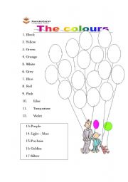 English Worksheet: The Colours 